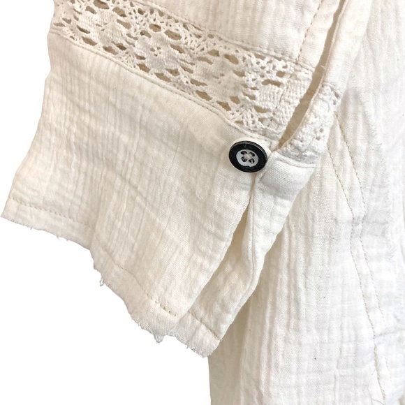 FREE PEOPLE We The Free Ranch Wash Oversized Shirt in Ivory - Picture 12 of 15